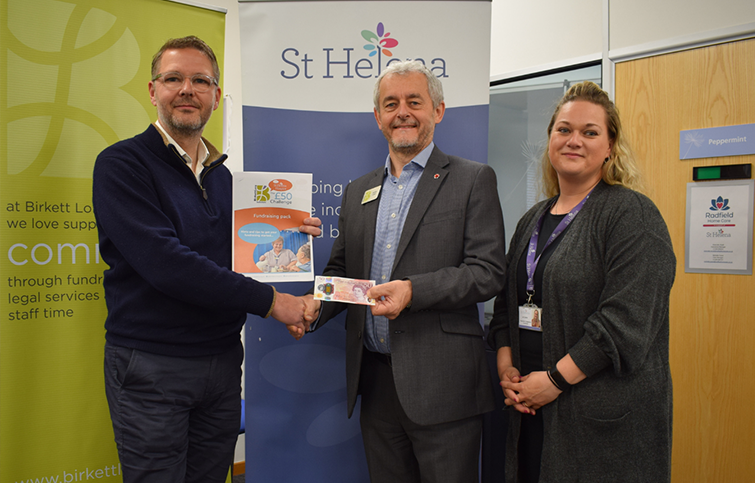 Graham Pretty founder of Your Claim, David Cant, Partner & Director of Business Development Birkett Long and Jo Clarke St Helena Hospice supporter engagement fundraiser