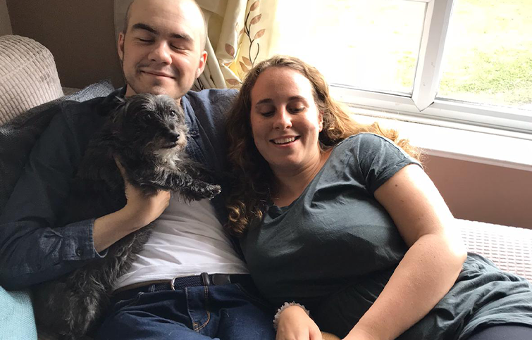 Ryan and Danielle with one of their dogs