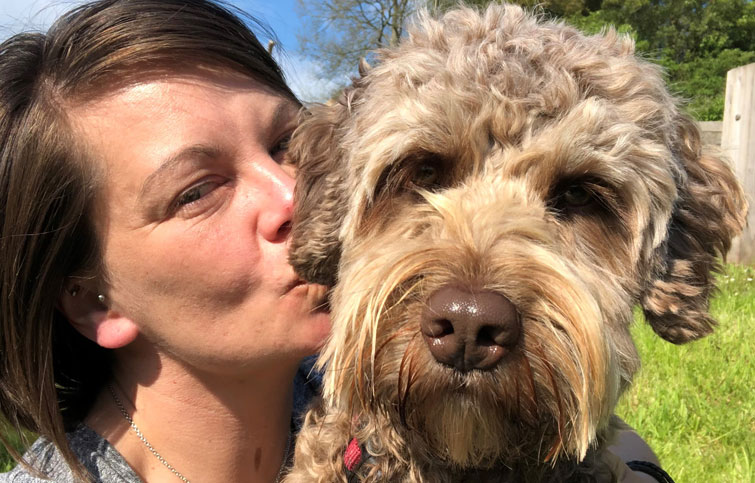 Image: Naomi with Ronnie the dog