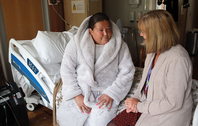 St Helena's Safe Harbour outreach CNS meets with a patient